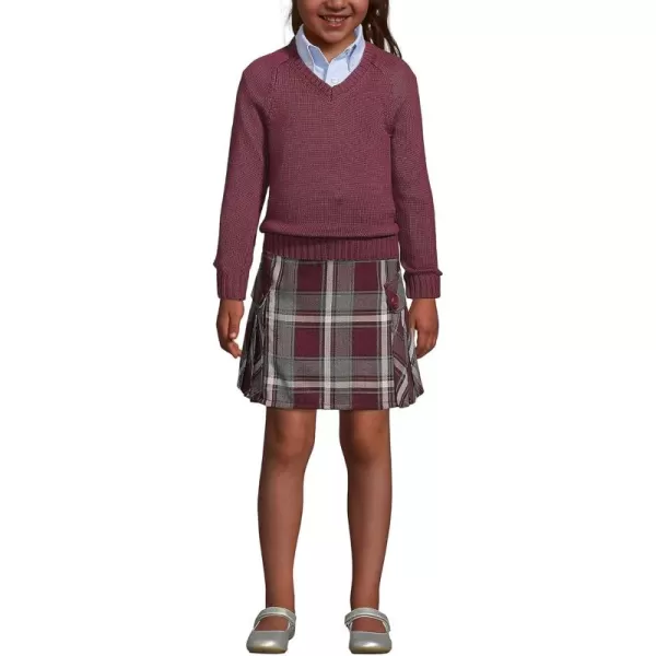 imageLands End School Uniform Kids Cotton Modal VNeck SweaterBurgundy