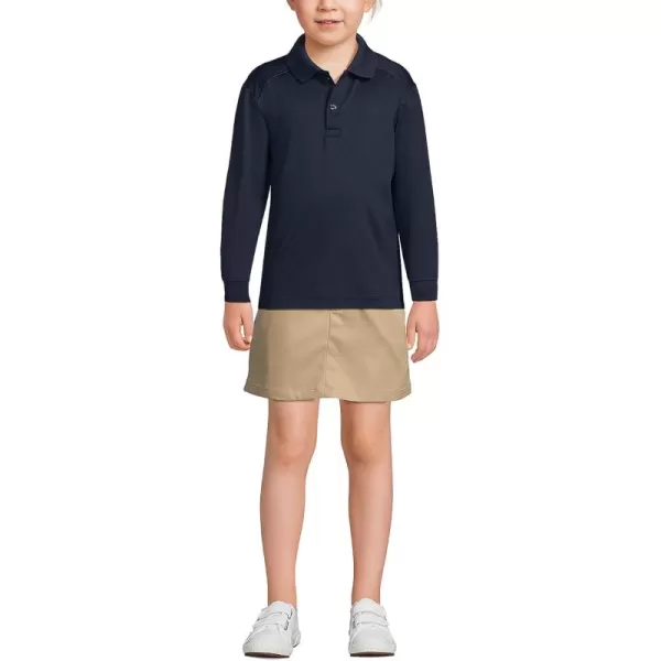 Lands End School Uniform Kids Long Sleeve Rapid Dry Polo ShirtClassic Navy