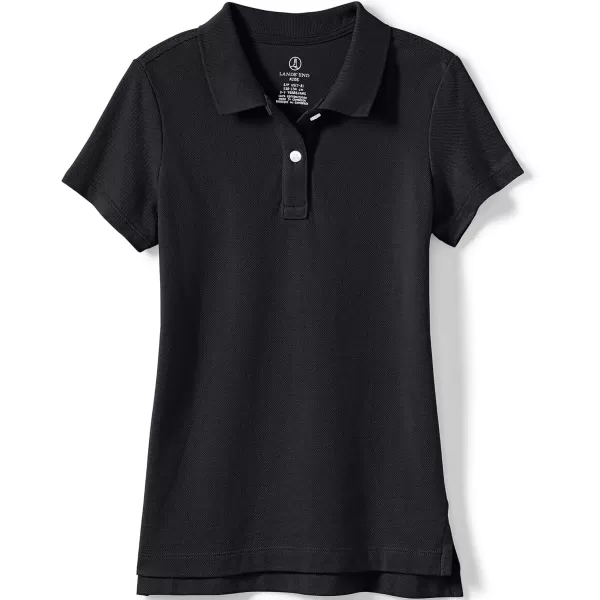 imageLands End School Uniform Girls Short Sleeve Feminine Fit Mesh Polo ShirtBlack