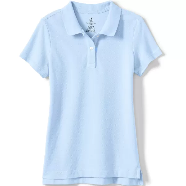 imageLands End School Uniform Girls Short Sleeve Feminine Fit Mesh Polo ShirtBlue