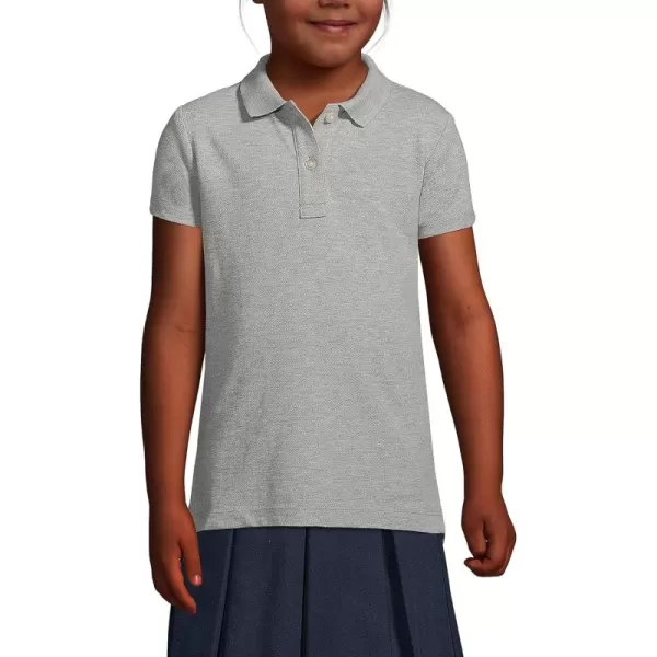 imageLands End School Uniform Girls Short Sleeve Feminine Fit Mesh Polo ShirtGray Heather