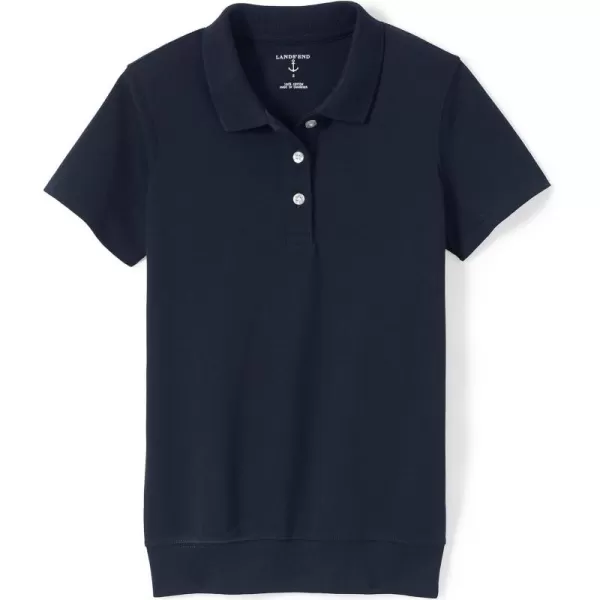 imageLands End School Uniform Kids Short Sleeve Banded Bottom Polo ShirtClassic Navy