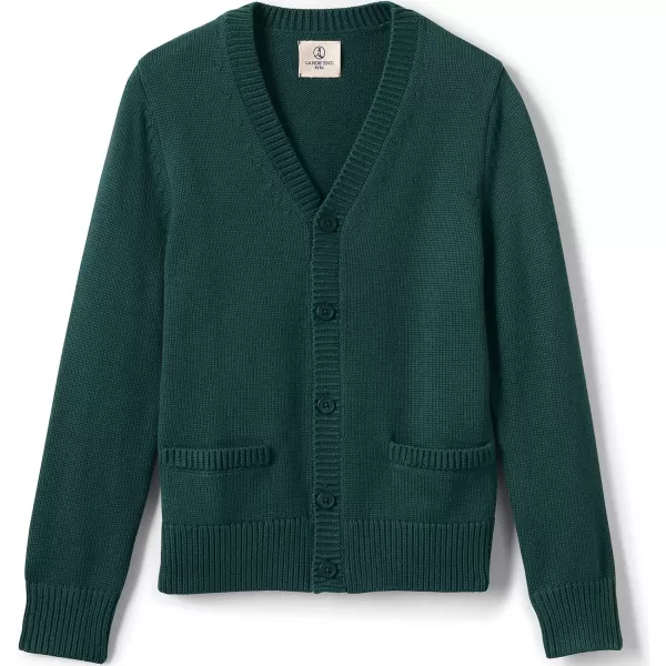 imageLands End School Uniform Boys Cotton Modal Button Front Cardigan SweaterEvergreen