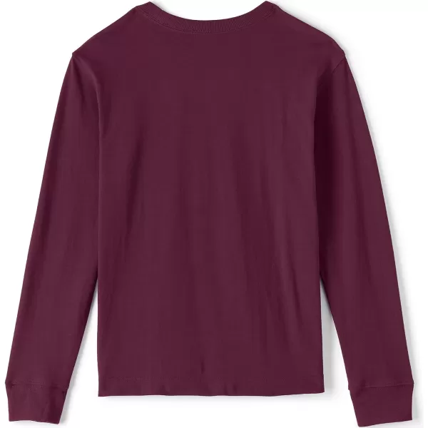 imageLands End School Uniform Boys Long Sleeve Essential TShirtBurgundy