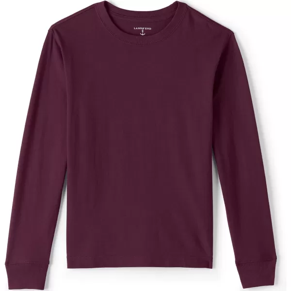 imageLands End School Uniform Boys Long Sleeve Essential TShirtBurgundy