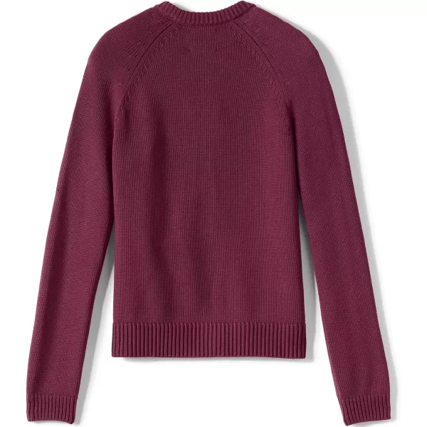 imageLands End School Uniform Girls Cotton Modal ZipFront Cardigan SweaterBurgundy