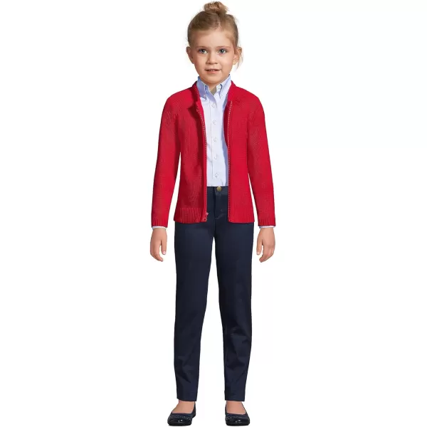 imageLands End School Uniform Girls Cotton Modal ZipFront Cardigan SweaterRed