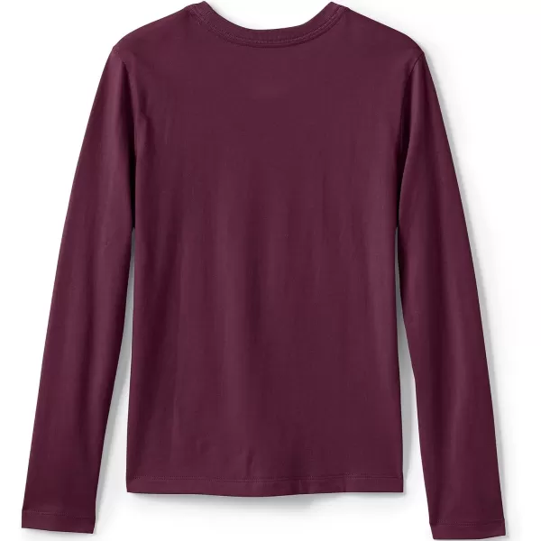 imageLands End School Uniform Girls Long Sleeve Essential TShirtBurgundy