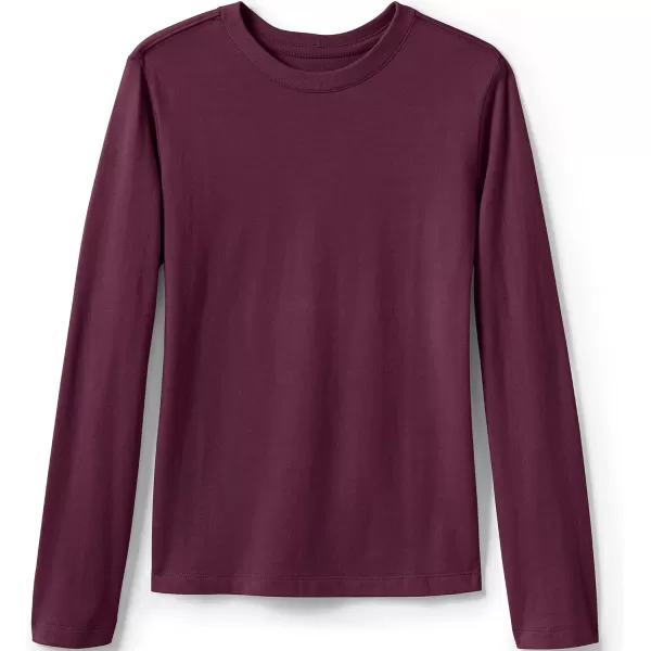 imageLands End School Uniform Girls Long Sleeve Essential TShirtBurgundy