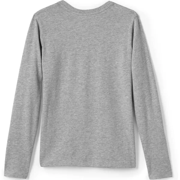 imageLands End School Uniform Girls Long Sleeve Essential TShirtGray Heather