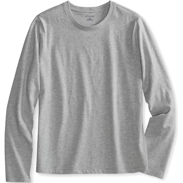 imageLands End School Uniform Girls Long Sleeve Essential TShirtGray Heather