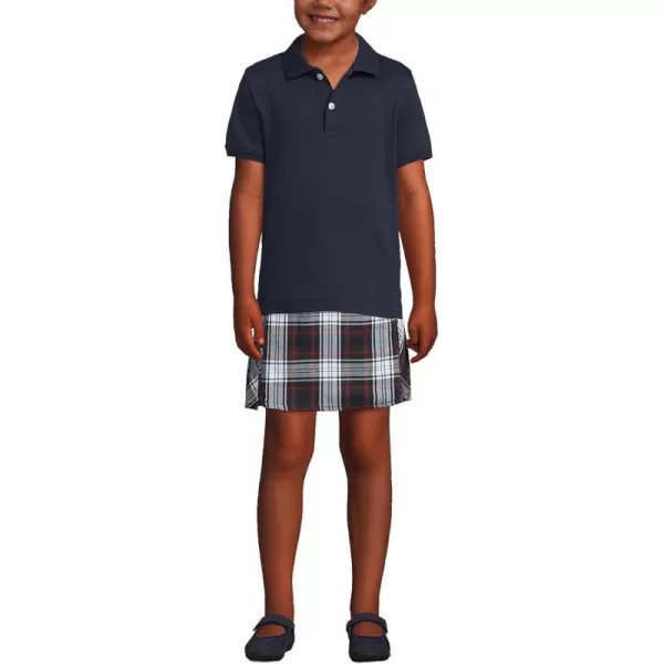 imageLands End School Uniform Kids Short Sleeve Tailored Fit Interlock Polo ShirtClassic Navy