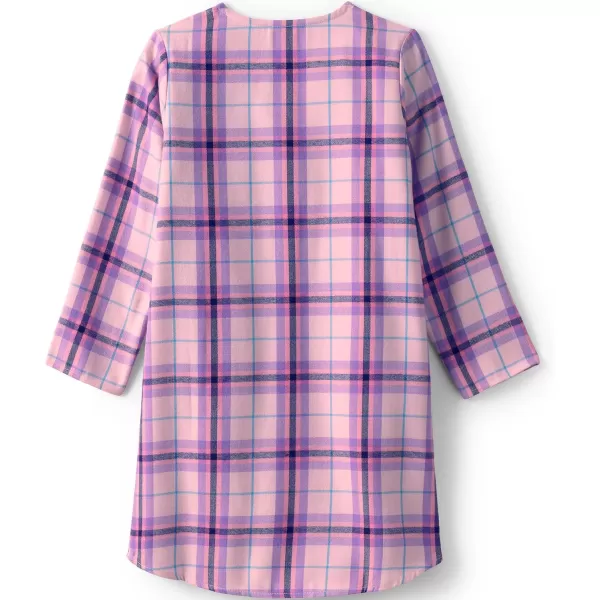 imageLands End Girls Flannel NightgownPinkPurple Multi Plaid