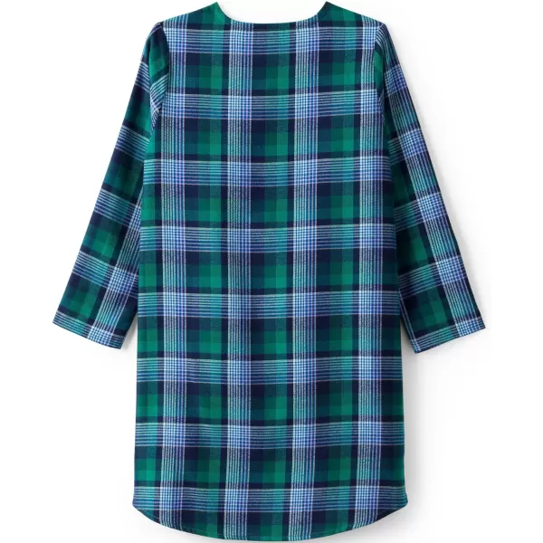 imageLands End Girls Flannel NightgownTeal Multi Plaid