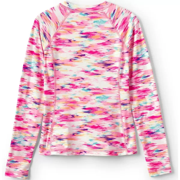 imageLands End Girls Thermal Base Layer Long Underwear Thermaskin Crew Neck ShirtPink Ikat