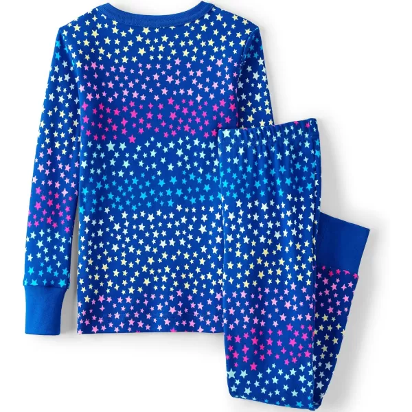 imageLands End Kids Pattern Snug Fit Pajama SetBlue Stargazer Multi