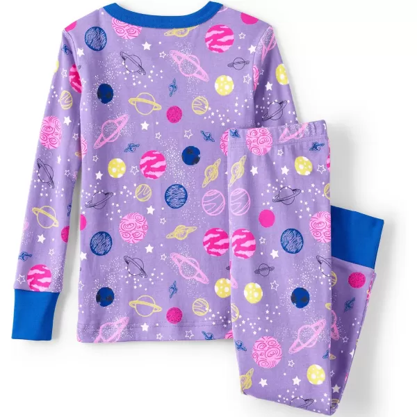 imageLands End Kids Pattern Snug Fit Pajama SetViolet Solar System Multi