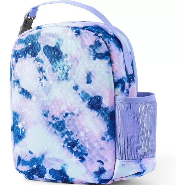 imageLands End Kids Soft Sided Lunch Box BlackWarm Lavender Galaxy