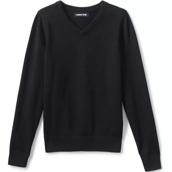 imageLands End School Uniform Boys Cotton Modal Fine Gauge VNeck SweaterBlack