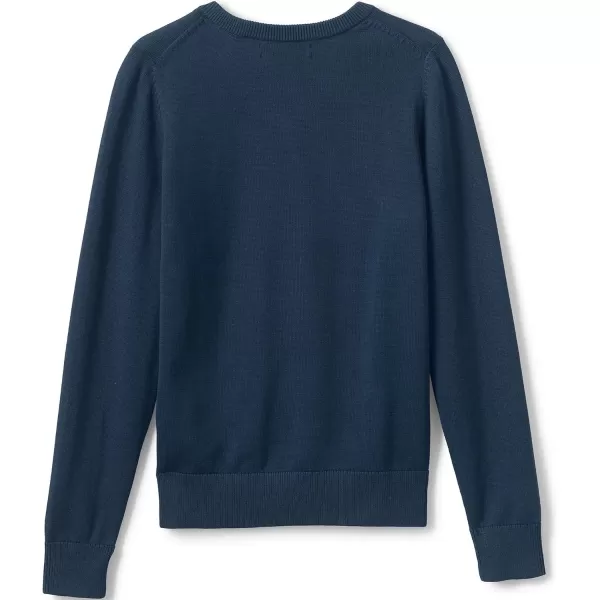 imageLands End School Uniform Boys Cotton Modal Fine Gauge VNeck SweaterClassic Navy