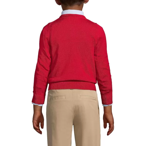 imageLands End School Uniform Boys Cotton Modal Fine Gauge VNeck SweaterRed