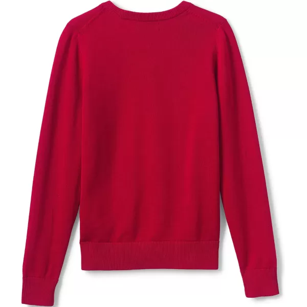 imageLands End School Uniform Boys Cotton Modal Fine Gauge VNeck SweaterRed