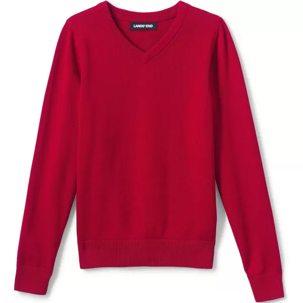 imageLands End School Uniform Boys Cotton Modal Fine Gauge VNeck SweaterRed