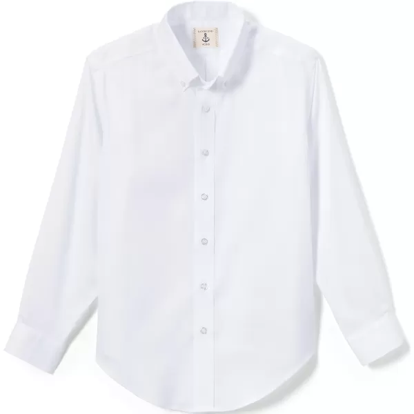 imageLands End School Uniform Boys Long Sleeve No Iron Pinpoint Dress ShirtWhite