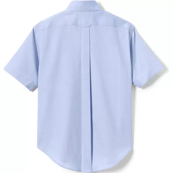 imageLands End School Uniform Boys Short Sleeve No Iron Pinpoint Dress ShirtBlue