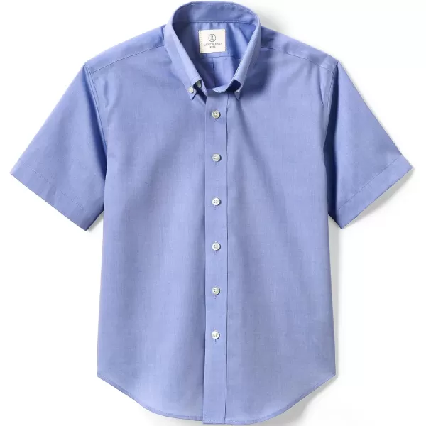 imageLands End School Uniform Boys Short Sleeve No Iron Pinpoint Dress ShirtFrench Blue