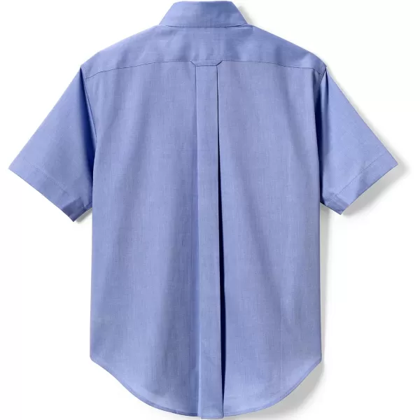 imageLands End School Uniform Boys Short Sleeve No Iron Pinpoint Dress ShirtFrench Blue