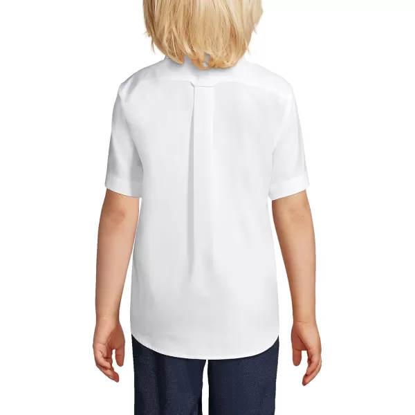 imageLands End School Uniform Boys Short Sleeve No Iron Pinpoint Dress ShirtWhite