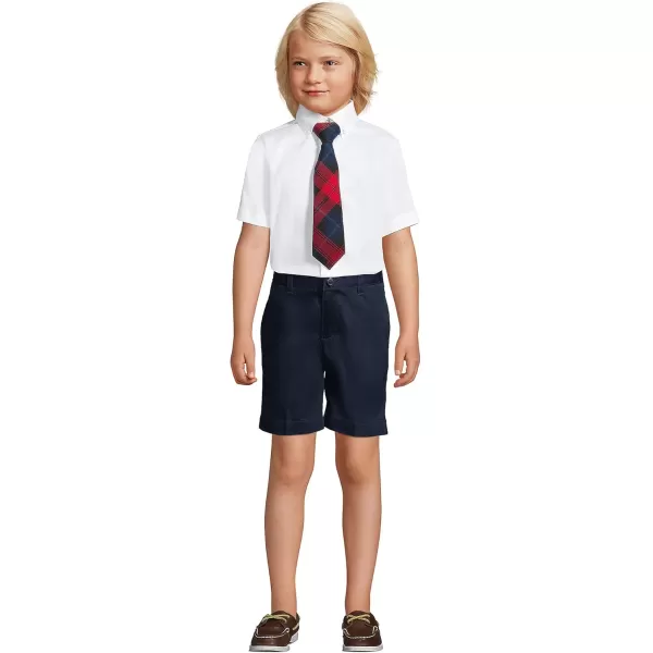 imageLands End School Uniform Boys Short Sleeve No Iron Pinpoint Dress ShirtWhite