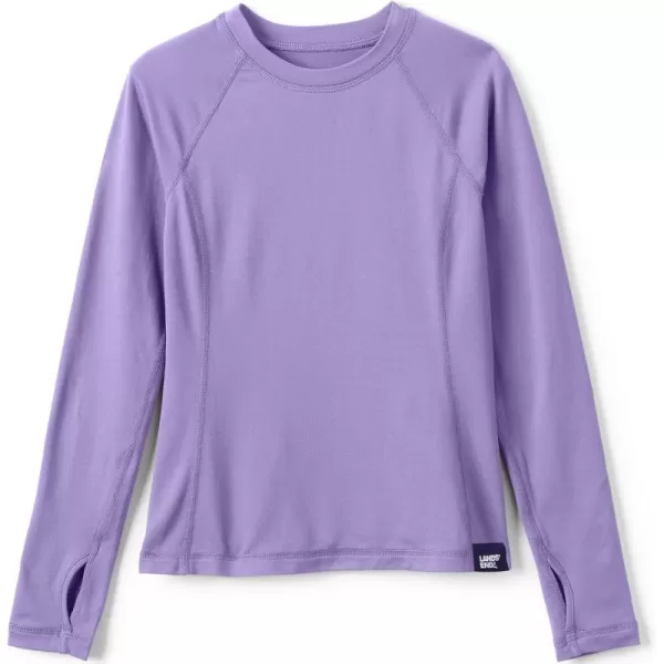 imageLands End Girls Thermal Base Layer Long Underwear Thermaskin Crew Neck ShirtAfrican Violet