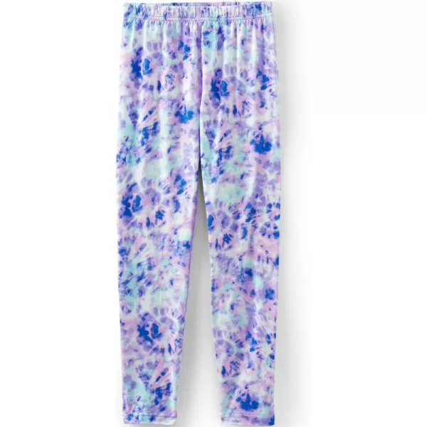 imageLands End Girls Thermal Base Layer Long Underwear Thermaskin PantsLavender Tie Dye Play