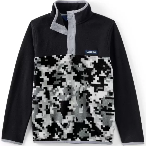 imageLands End Kids Fleece Quarter ZipBlack Digital Camo