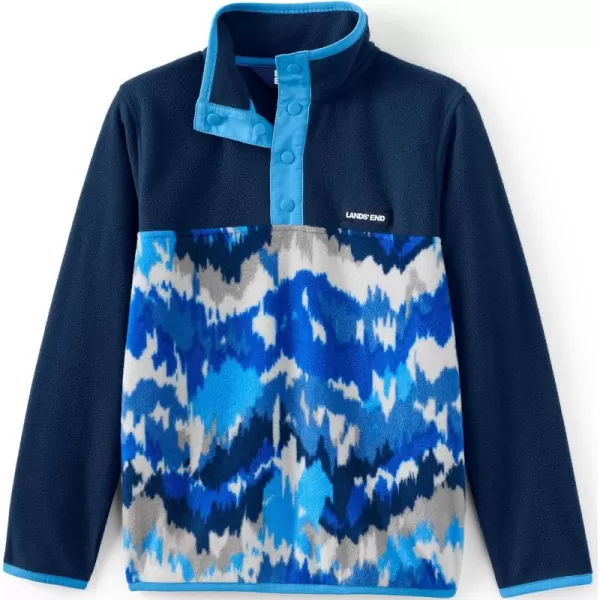 imageLands End Kids Fleece Quarter ZipNavy Ikat