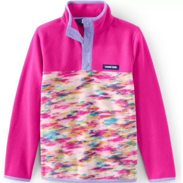 imageLands End Kids Fleece Quarter ZipPink Multi Colorblock