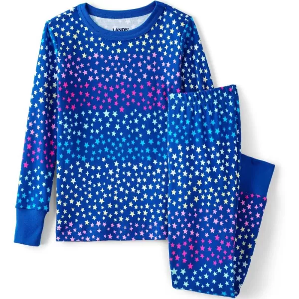 imageLands End Kids Pattern Snug Fit Pajama SetBlue Stargazer Multi