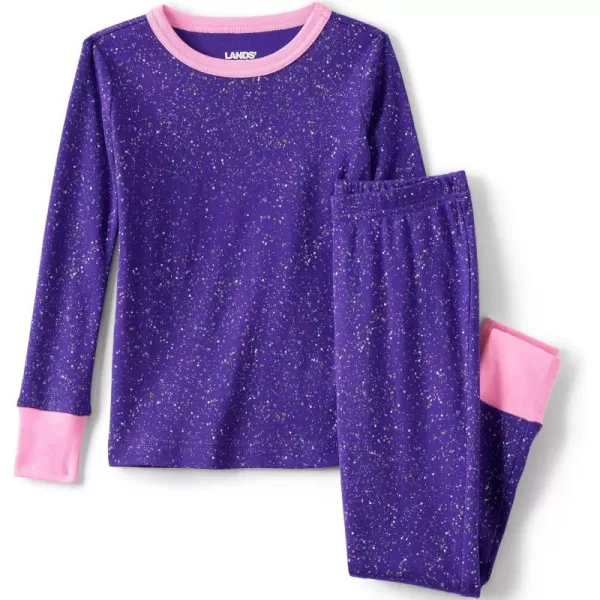 imageLands End Kids Pattern Snug Fit Pajama SetPurple Paint Dots