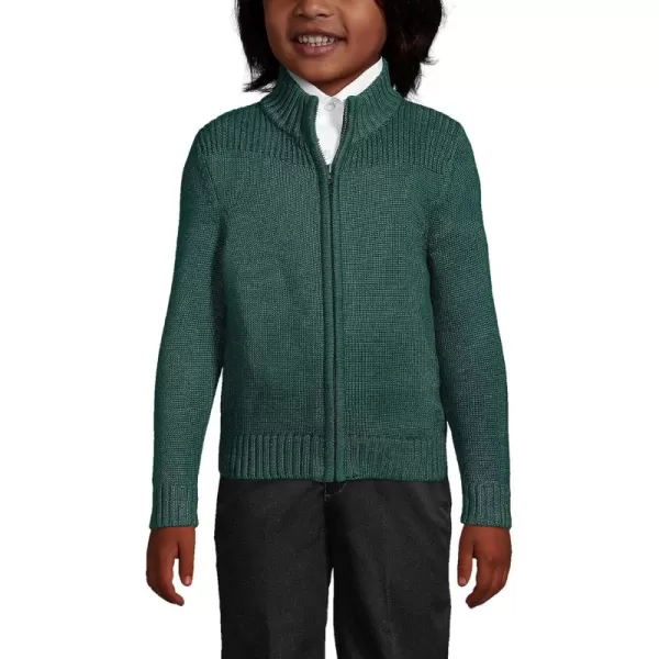 imageLands End School Uniform Boys Cotton Modal Zip Front Cardigan SweaterEvergreen