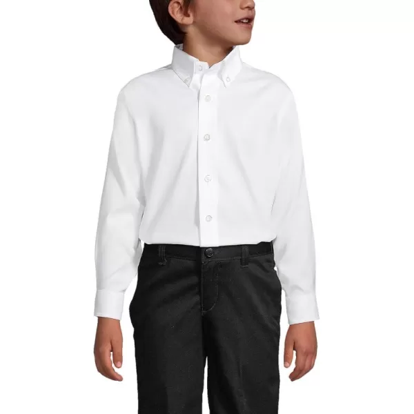 imageLands End School Uniform Boys Long Sleeve No Iron Pinpoint Dress ShirtWhite