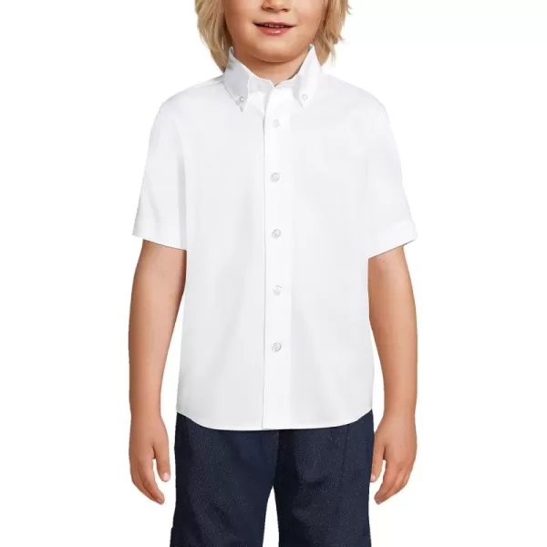 imageLands End School Uniform Boys Short Sleeve No Iron Pinpoint Dress ShirtWhite