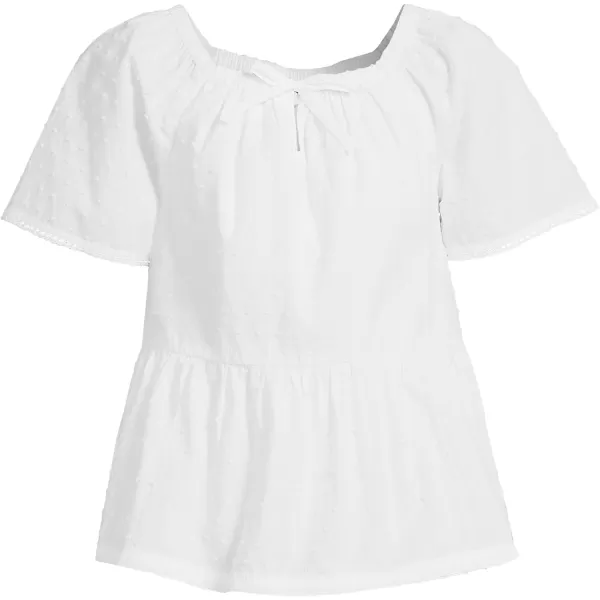 imageLands End Girls Flutter Sleeve Tiered Peasant TopWhite