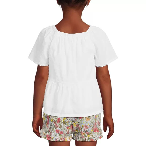 imageLands End Girls Flutter Sleeve Tiered Peasant TopWhite