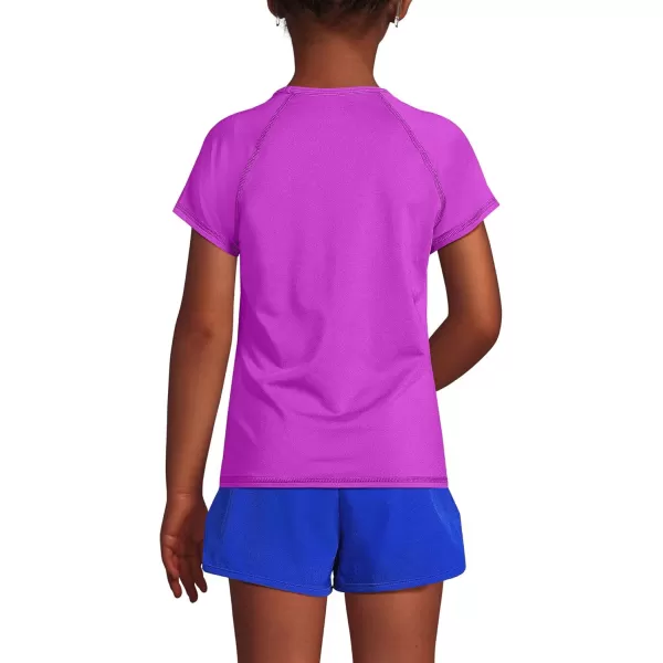 imageLands End Girls Graphic Mock Neck UPF 50 Sun Protection Rash GuardIsland Orchid