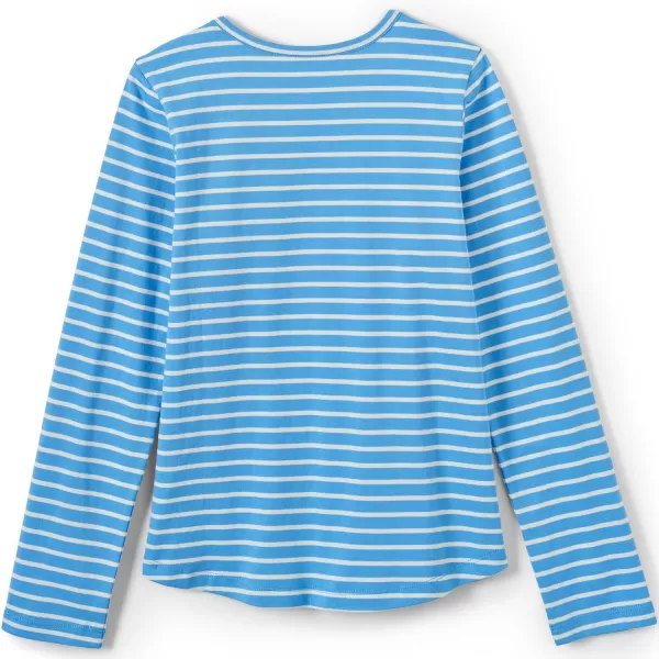 imageLands End Girls Graphic Tee ShirtBlue Stripe Love Your Planet