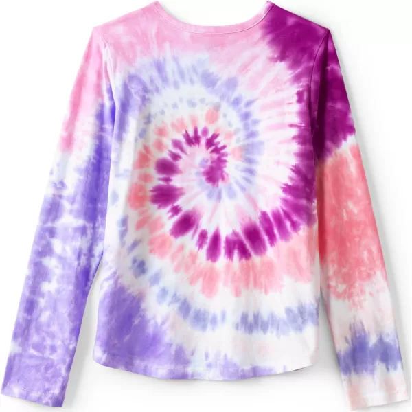 imageLands End Girls Graphic Tee ShirtPurple Tie Dye Swirl