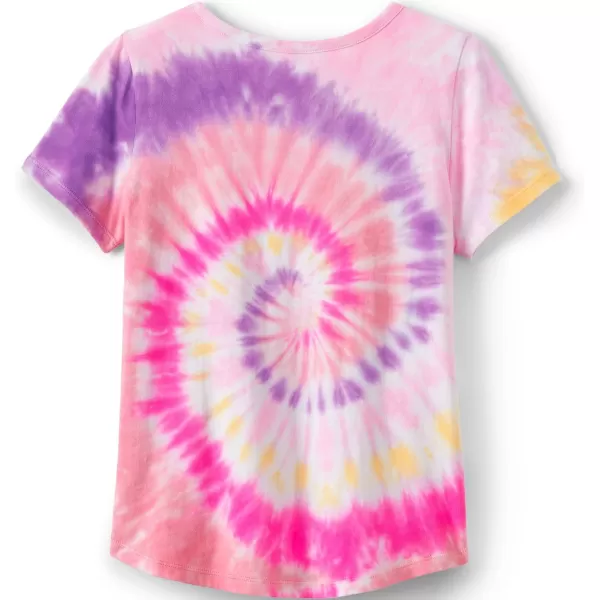 imageLands End Girls Graphic TeePink Multi Tie Dye Swirl