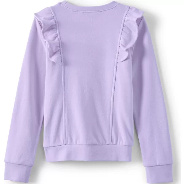 imageLands End Girls Long Sleeve Ruffle Sweatshirt TopLavender Mist